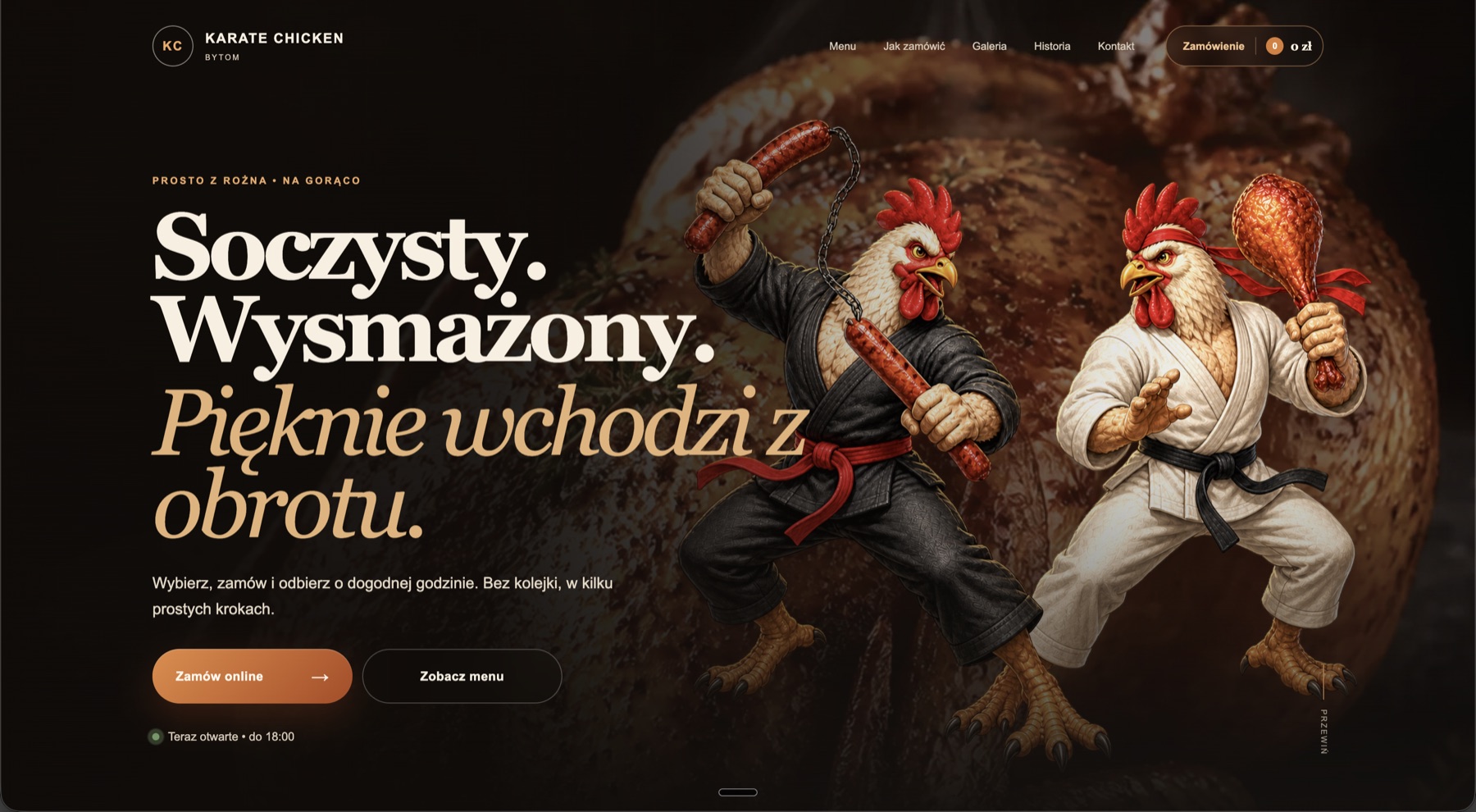 Landing page PWA Karate Chicken